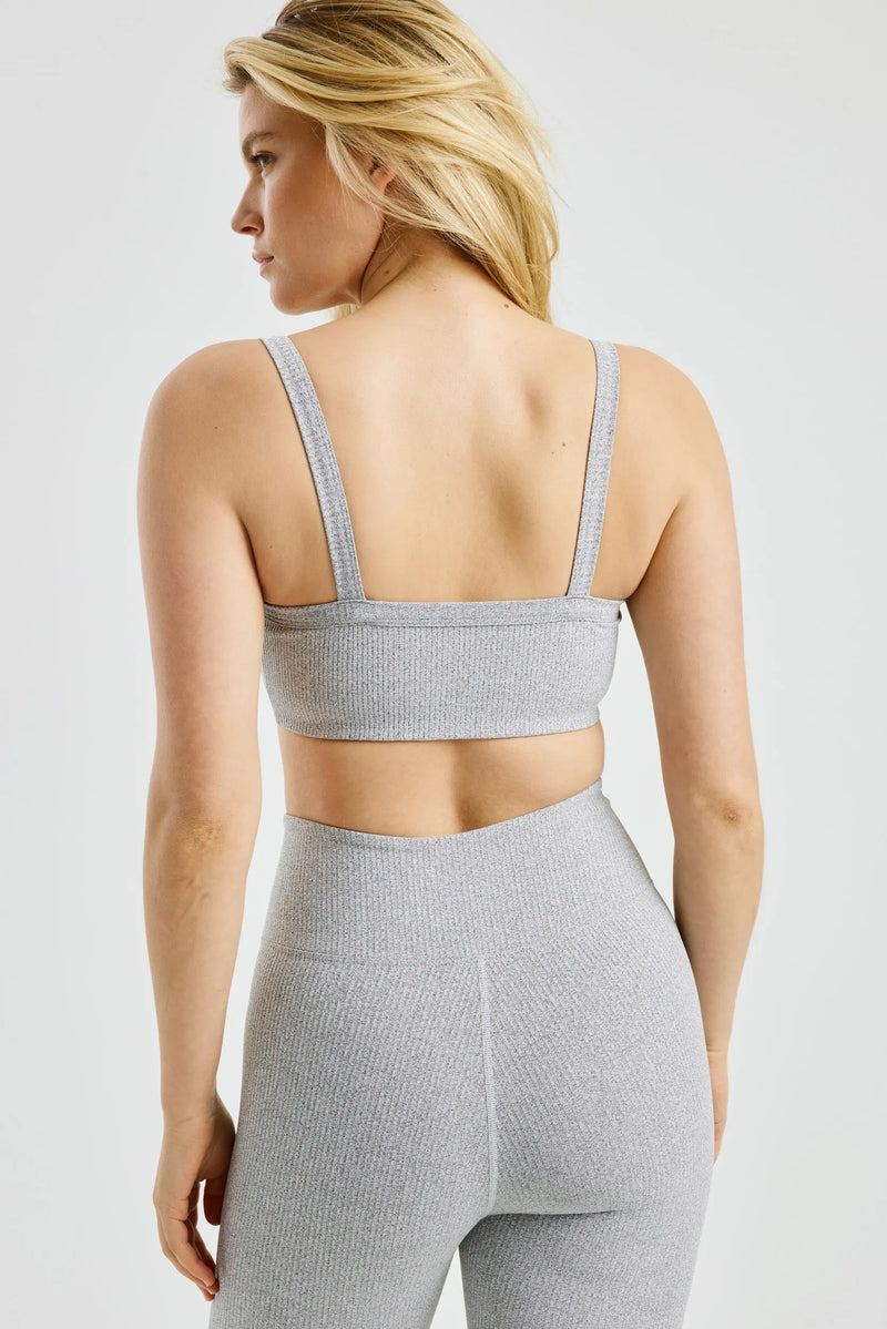 Two Of A Kind Underwired Ribbed Bralet In Grey from Oh Polly on 21