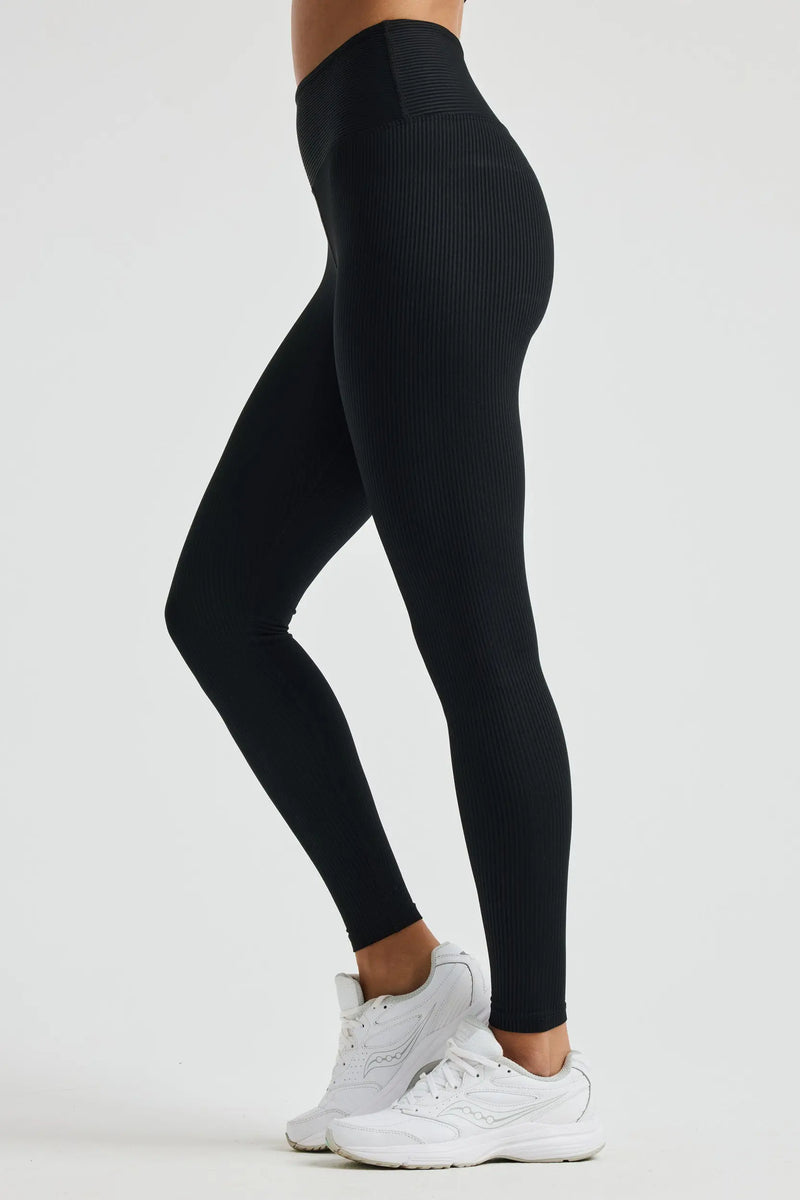 Ladies Soft Ribbed Legging, S Charcoal Grey Heather 