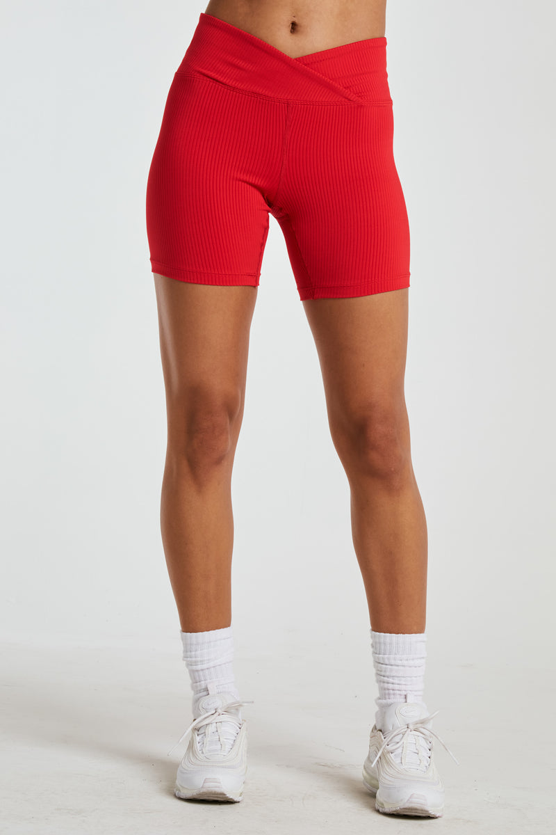 Ribbed V Waist Biker Short