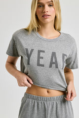 Cropped Tee w/ YEAR Print