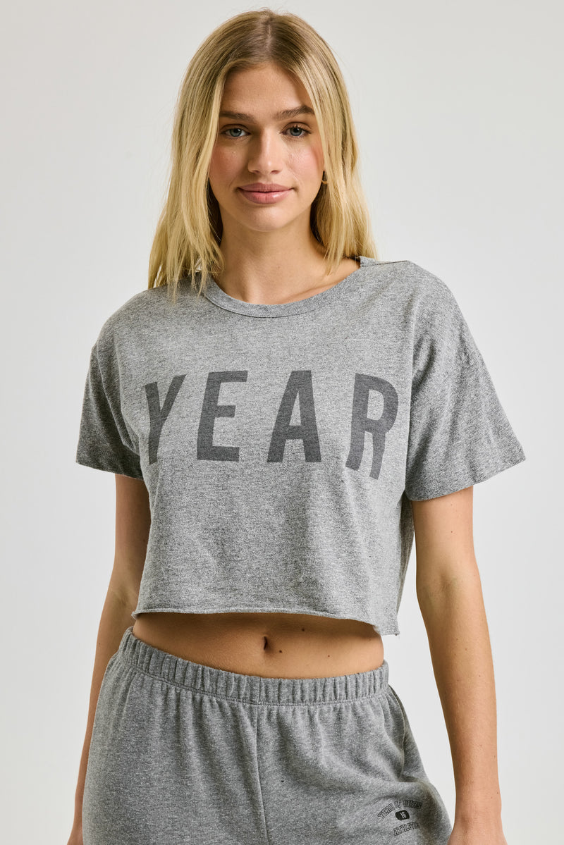 Cropped Tee w/ YEAR Print