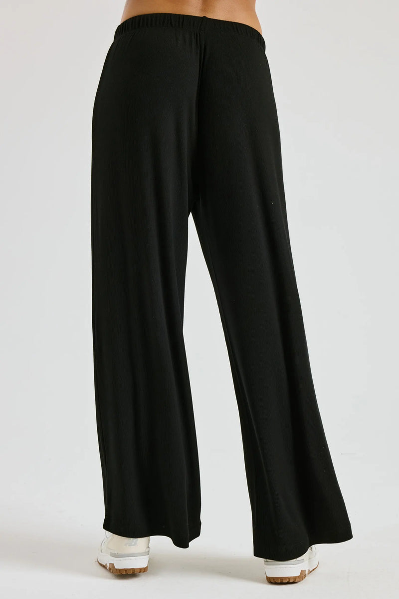 UKAP Women Trousers Drawstring Flare Pant Solid Color Sports Pants Long  Lounge Black XL