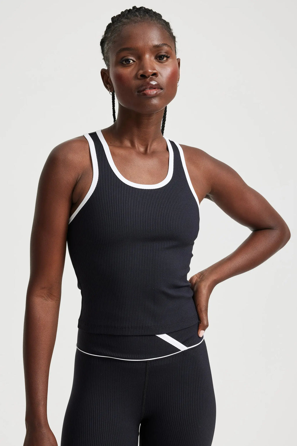 Nike Yoga Women's Dri-FIT Ribbed Tank Top Gym Training Top Heather