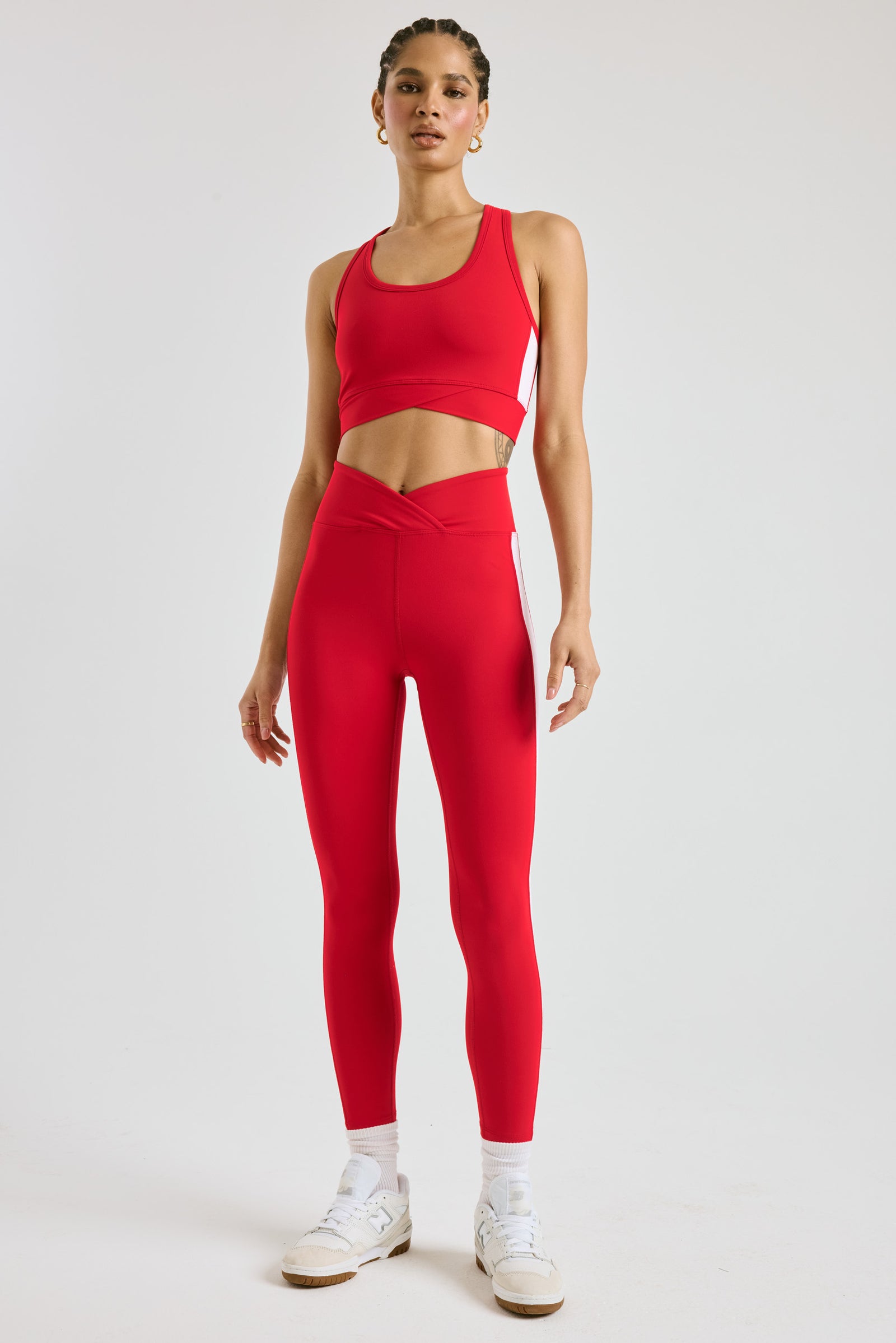 Year of Ours Matching Crop Sports Bra Shirt online Bike Short Pink Bandana Leggings Set