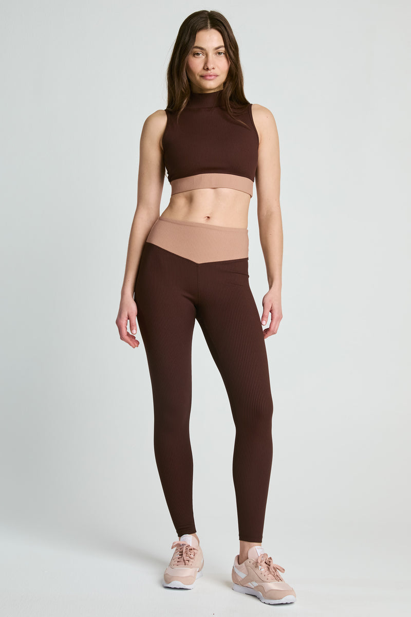 Ribbed Two Tone Dip Legging - Year of Ours