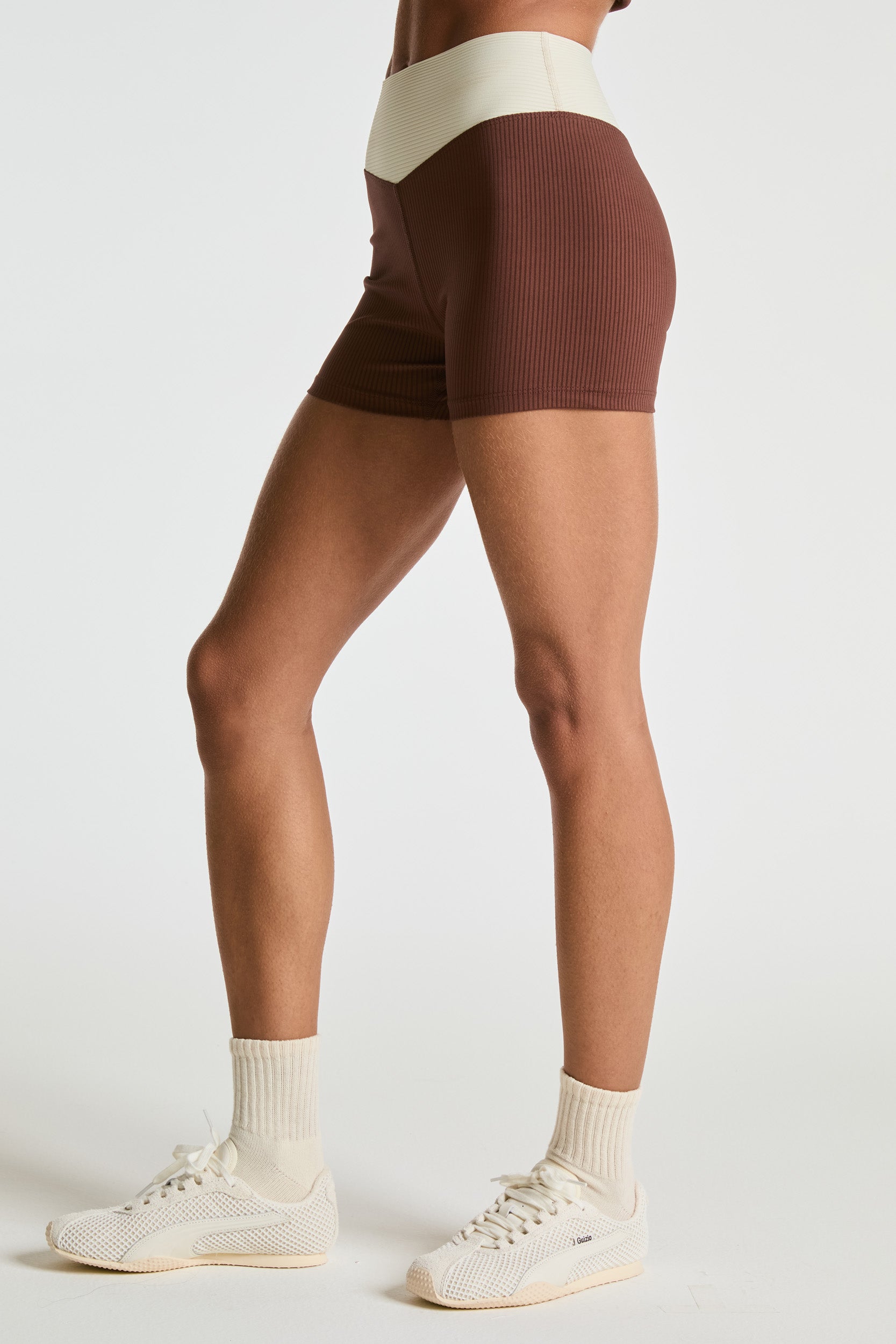Ribbed Two Tone Dip Short